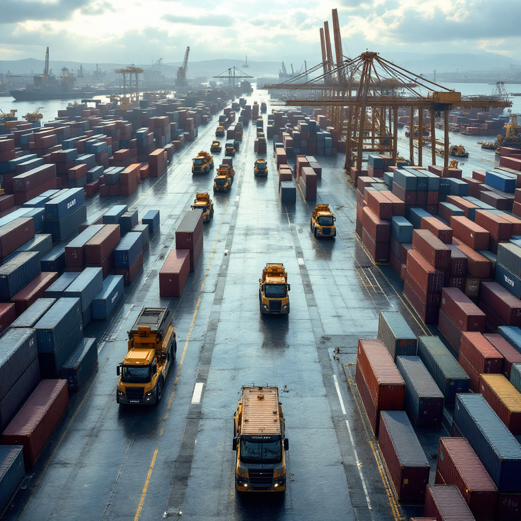 Container terminal AGV scheduling for import/export flows