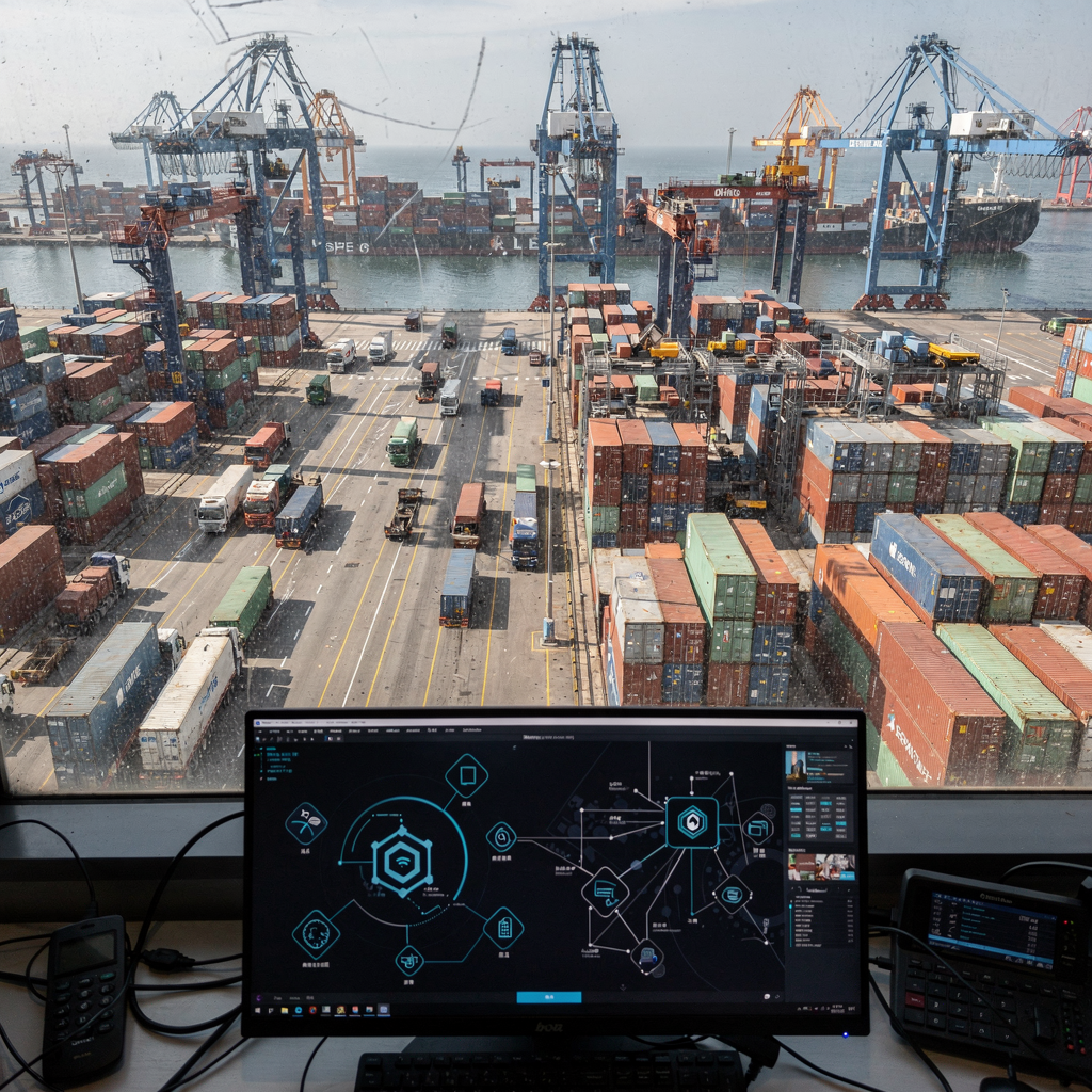 AI multi-agent system for container terminal port