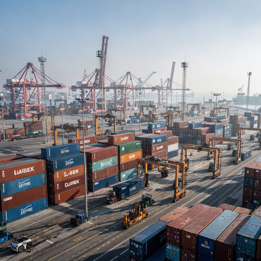 Container yard simulation system for port terminal