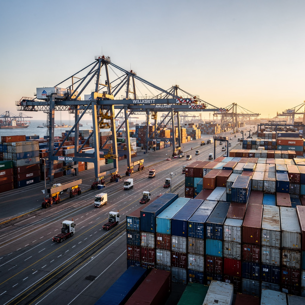 Port automation with an automated container terminal