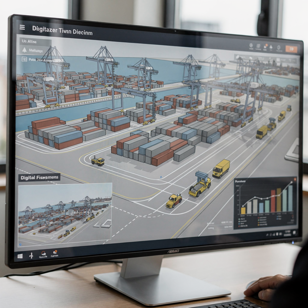 Digital twin integration with container terminal systems