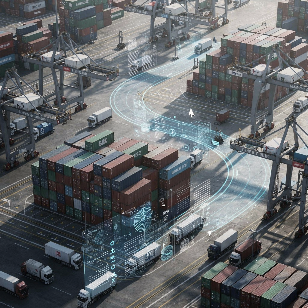 Container yard optimisation in ports with AI simulation