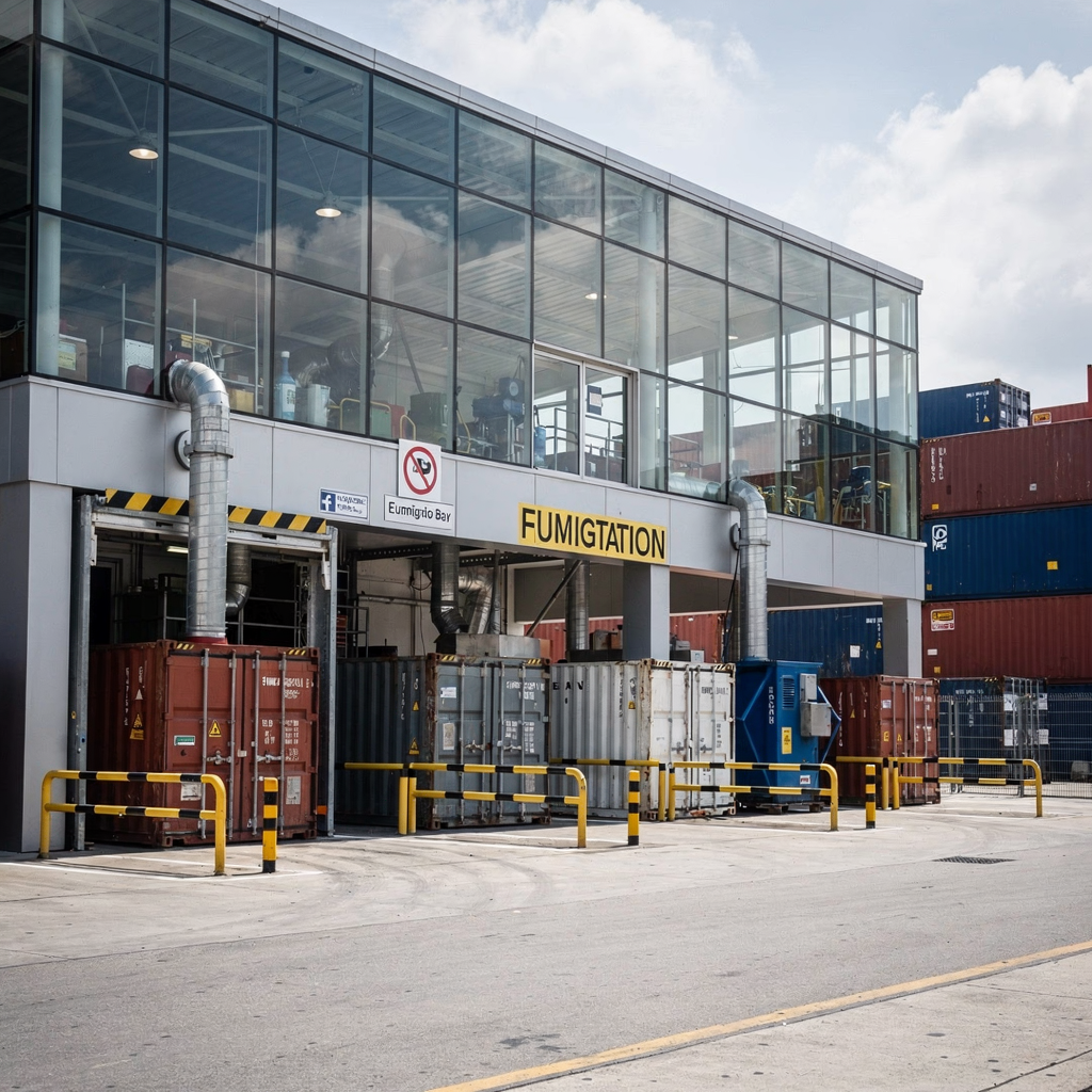 Fumigation planning for containers in inland terminals